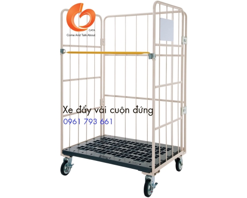 Xe Đẩy Vải Cuộn Đứng Gấp Gọn